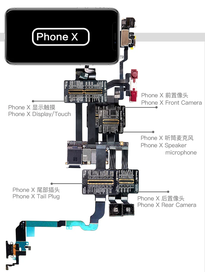 Тестовый Кабель QianLi iBridge FPC для iphone X 6 6S 7 7P 8 8p материнская плата с детектором