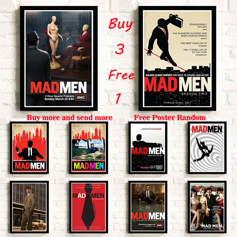 Плакат Mad Men с классическим фильмом бумажный плакат покрытием настенные плакаты