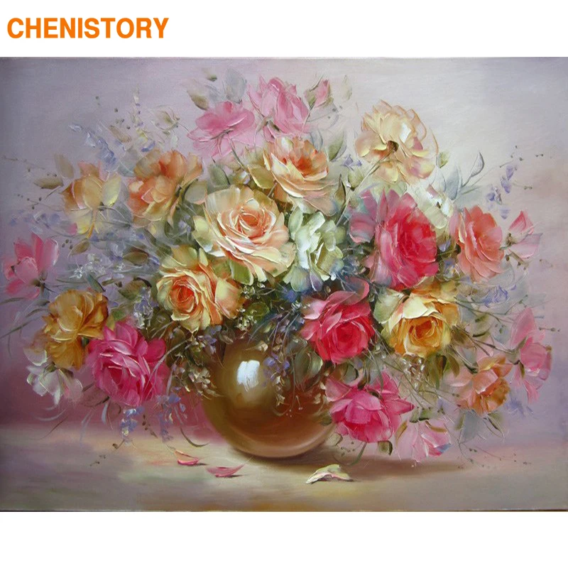 Набор для рисования по номерам на холсте с изображением цветка миньона | Дом и сад