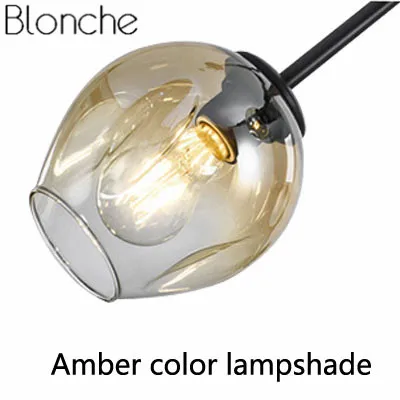 Amber color Современная люстра в скандинавском стиле, промышленная светодиодная лампа, Потолочная люстра, освещение для гостиной, спальни, кухни, подвесные светильники - Цвет корпуса: Amber color
