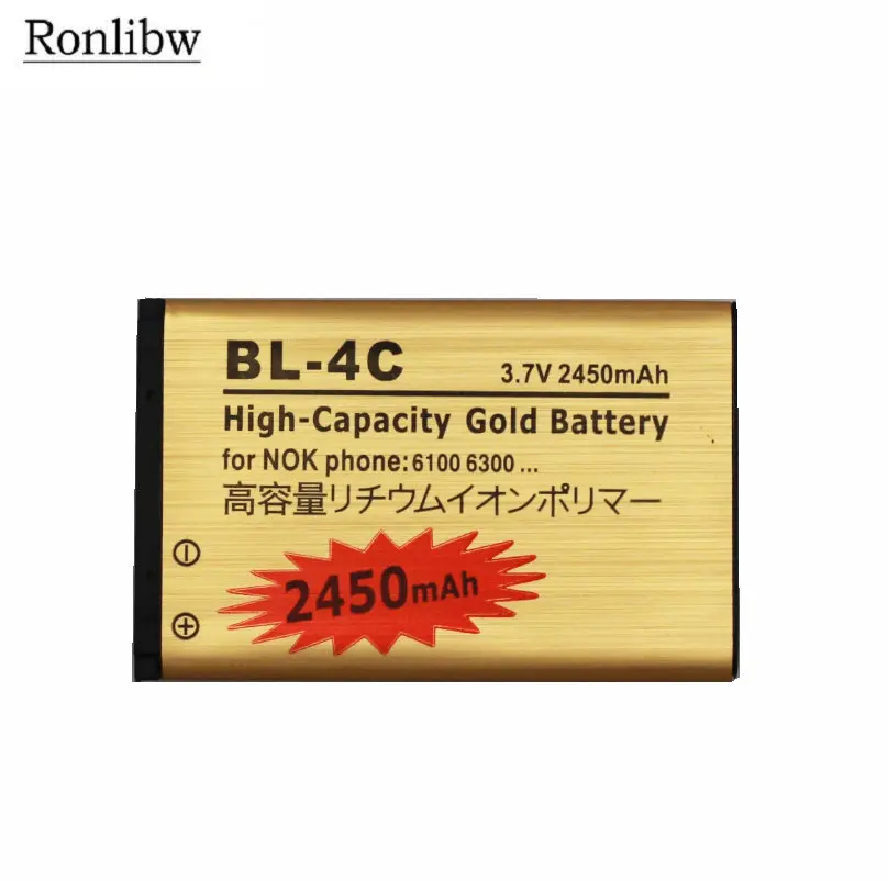 Аккумулятор Ronlibw для Nokia сменный золотой аккумулятор 2450 6100 6300 6021 6110 X2 6136 7180 3118 BL 4C