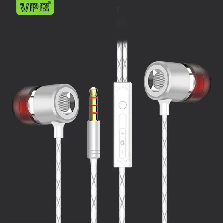 VPB V12 наушники Металлические супер бас микрофон в ухо 3,5 мм для iphone 6 6s xiaomi для мобильного телефона