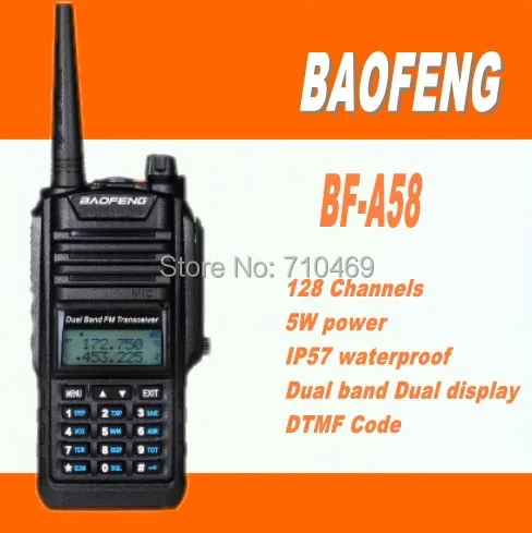 DHL Бесплатная доставка + 2 компл./лот BAOFENG BF A58 Marine Dualband Vhf Uhf Водонепроницаемая