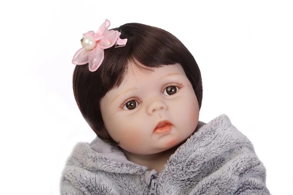 NPK 56 см реалистичные bebe bonecas полностью силиконовые детские куклы для девочек с