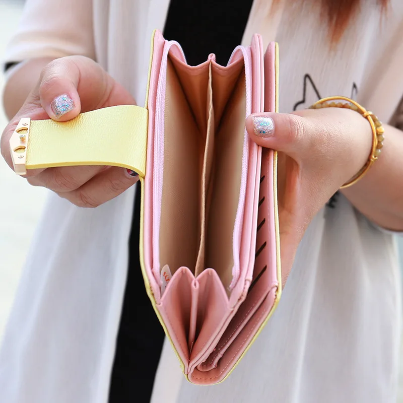 Prettyzys 2018 wallet women pink lady's fashion womens wallets and purses Candy color coin purse card holder Leather | Багаж и сумки