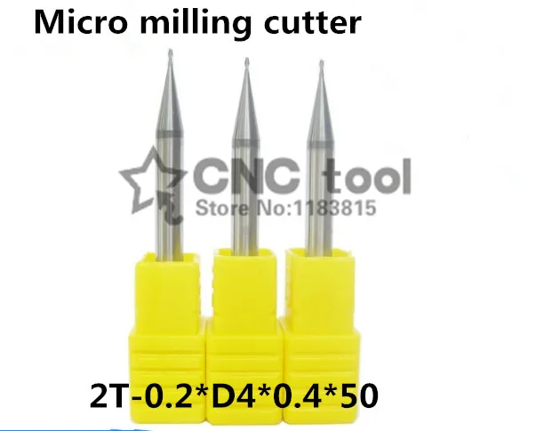 Micro carbide cutter 1PCS 2Flute 2F-0.2*4*0.4*50mm alloy milling cutter, CNC machine,milling machine, CNC milling tools, Nc tool