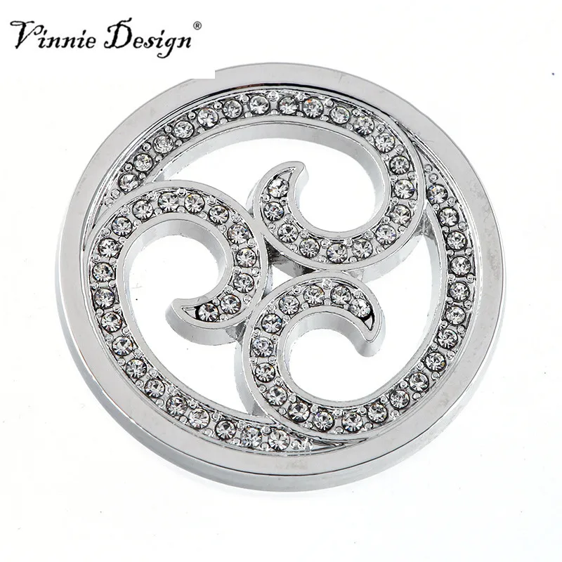 Винни дизайн ювелирных изделий Кристалл сверкающие локоны монета для 35 мм рамки