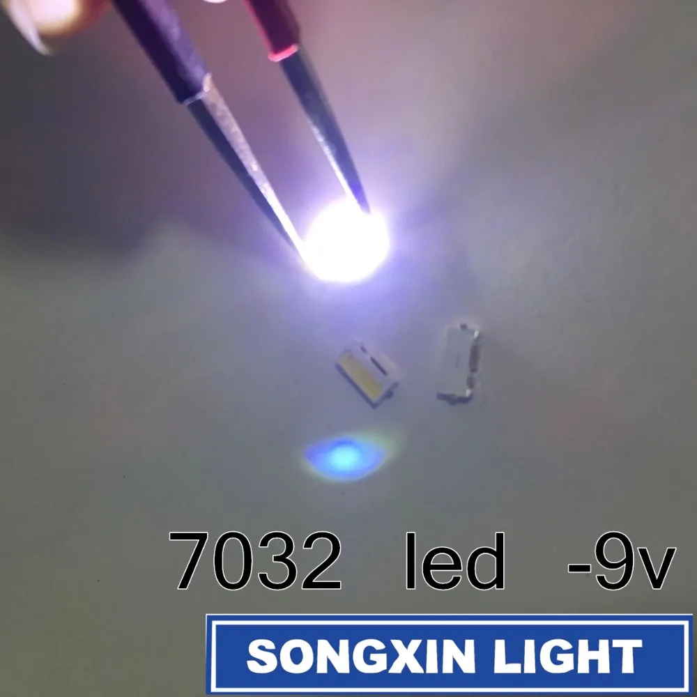 Боковые светодиодные бусины 50 шт./лот 7032 SMD LUMENS холодный белый 1 Вт мА 9 В для ТВ/ЖК