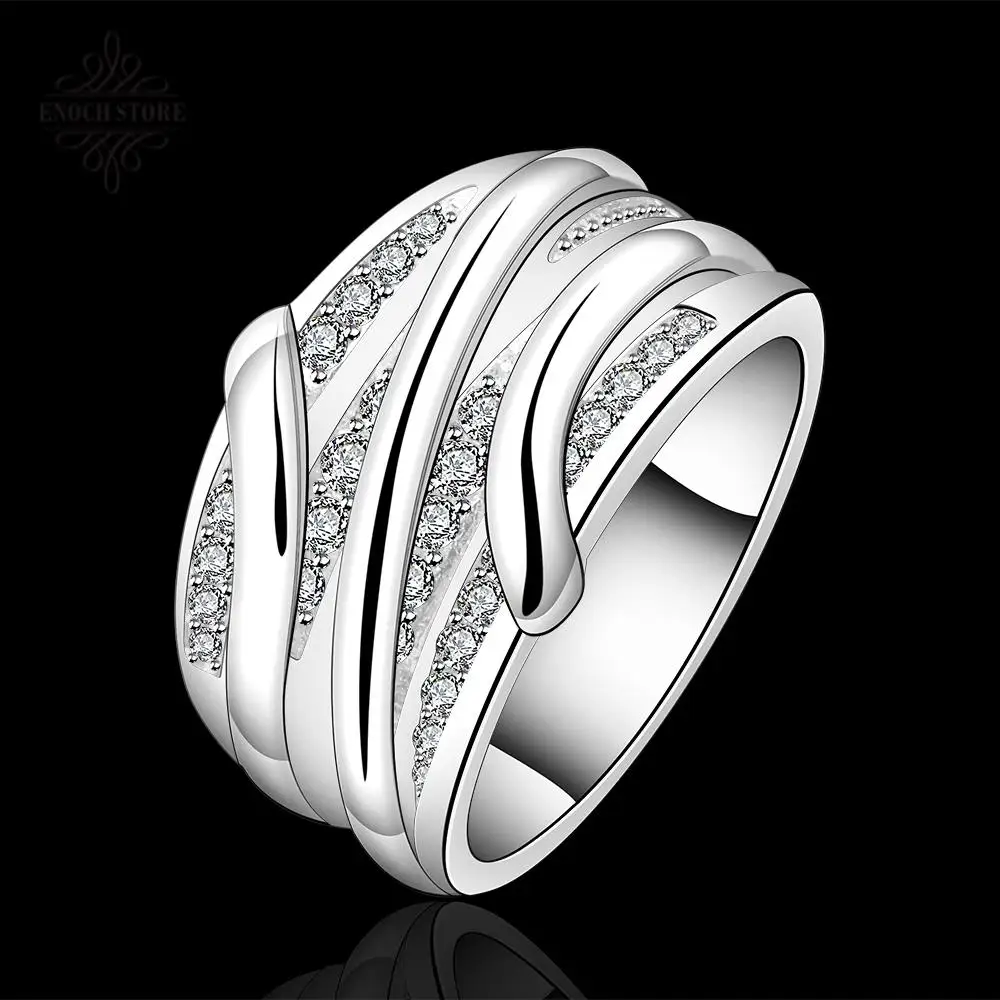 2015 Promotion Freeshipping Cubic Zirconia Women Trendy Rings For R572-8 925 Plated New Design Finger Ring Lady | Украшения и