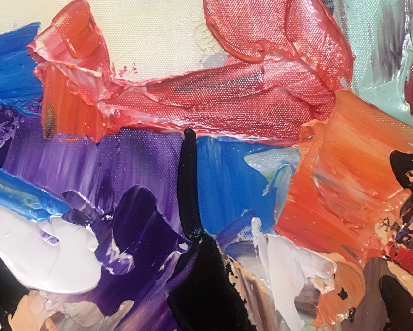 Абстрактный современный пейзаж Толстая Зеленая картина с ножом ручная роспись