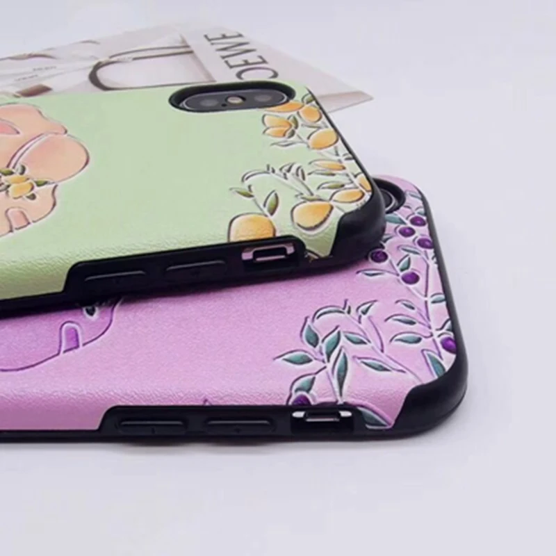 Green Cartoon Back Girl + Lanyard Phone Case for 6 6s 7 8 Plus Pink All inclusive Soft Cover XS Max XR X | Мобильные телефоны и
