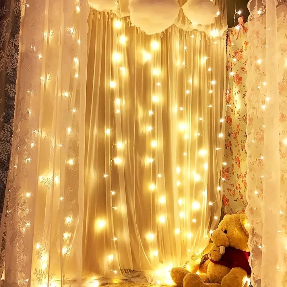 Holiday 300 LED Window Curtain String Light Wedding Party Home Garden Bedroom Outdoor Indoor Wall Decorations Christmas Lights |