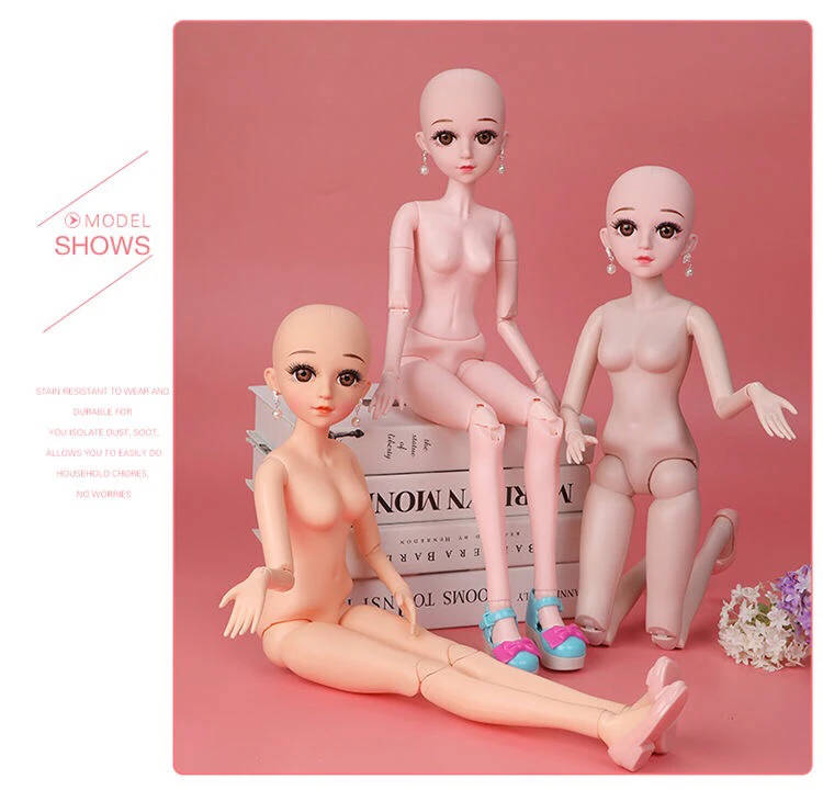 1/3 BJD кукла 60 см Пластик совместный подвижный кукла голая из белой кожи и натуральной кожи