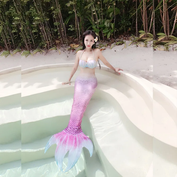 Хвост русалки взрослый с монофином 2 шт хвост костюм для плавания женщин девочек