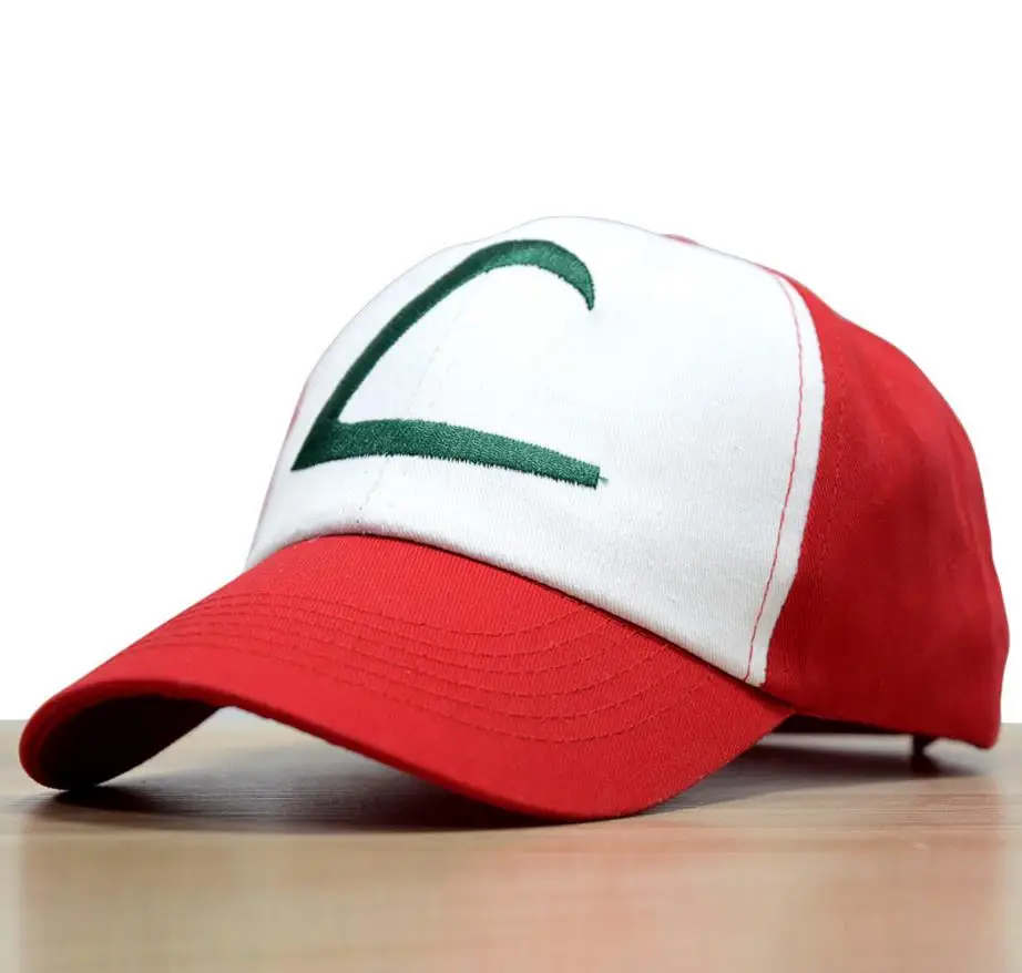 

Anime Pocket Monster Ash Ketchum Cosplay Costumes Hats Pokemon Cap Adjustable Curved Visor Hat Baseball Cap