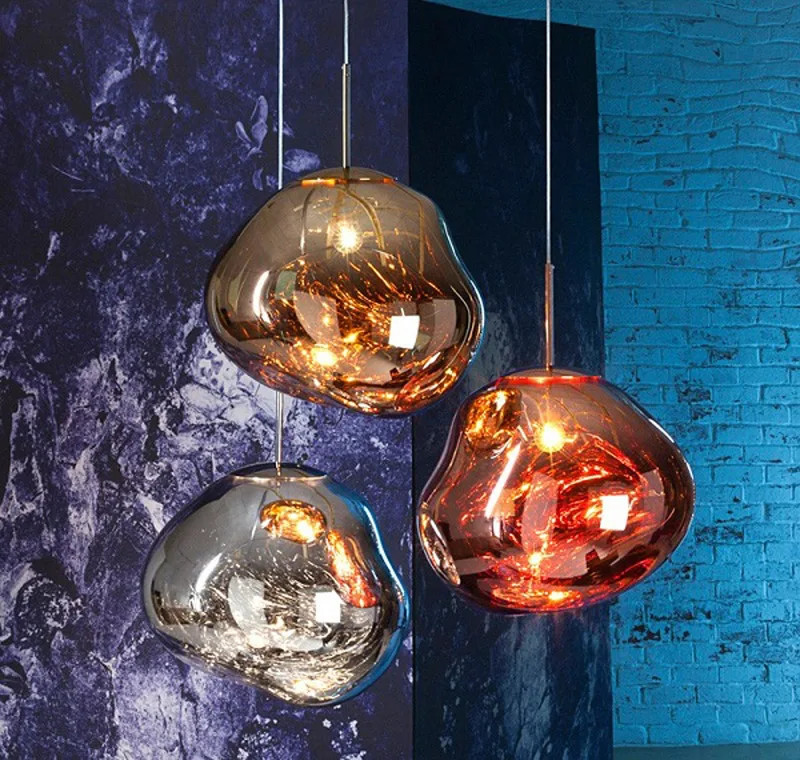 Современный Медный/Серебряный/Золотой Стеклянный Шар Абажур Внутри зеркала