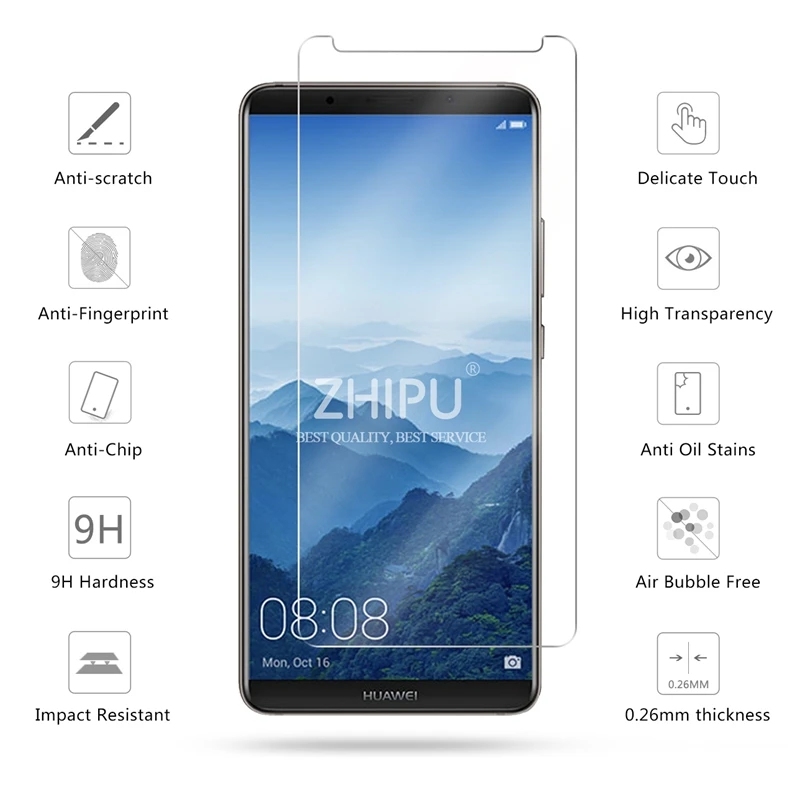 2.5D 0 26 мм 9H Премиум Закаленное стекло для Huawei Mate 10 Pro защита экрана закаленная