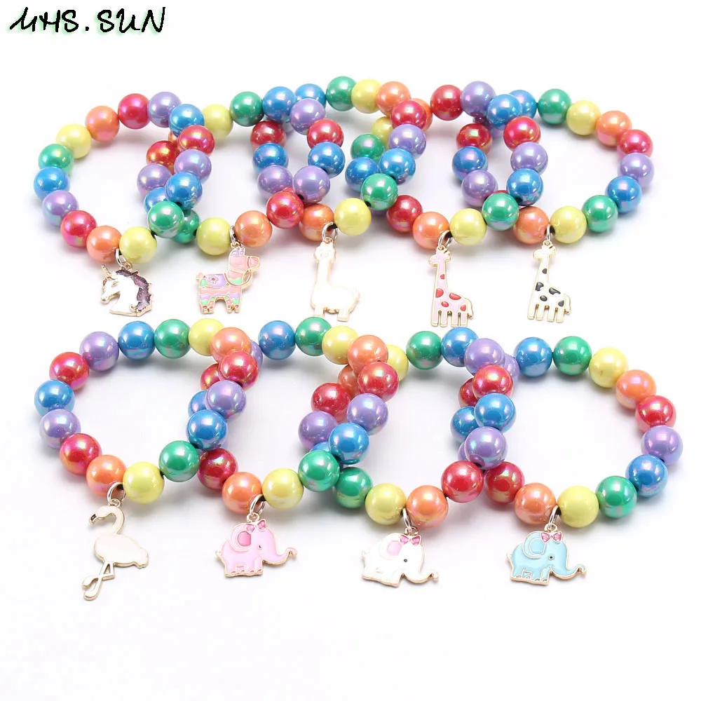 MHS.SUN/Новые разноцветные бусинки для девочек браслеты с очаровательными милыми