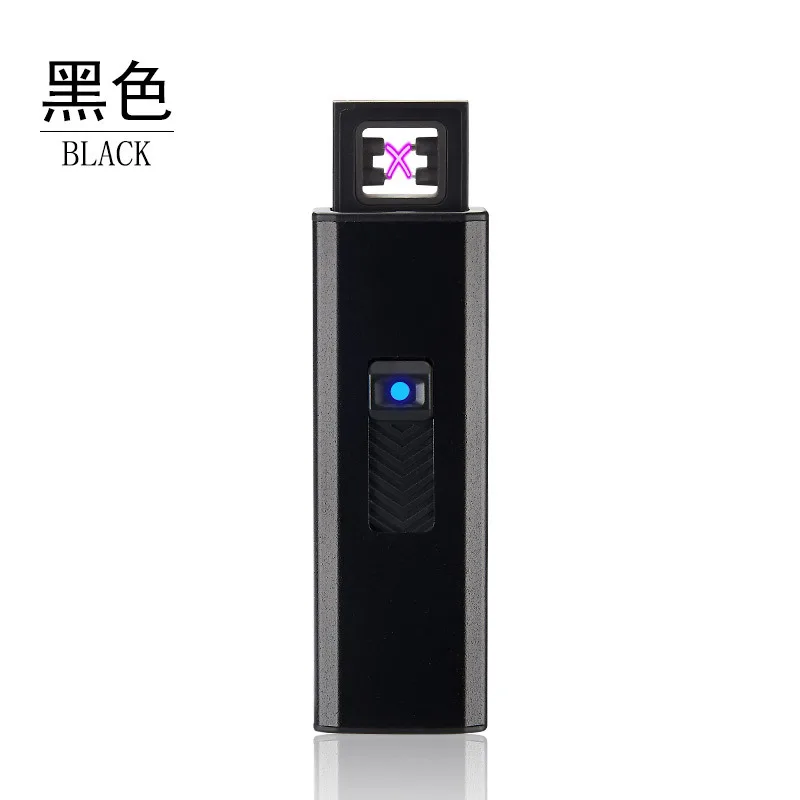 Мини Портативная USB Зажигалка двойная металлическая дуга ветрозащитная безопасная прочная электрическая зажигалка креативная u-дисковая форма гаджеты для мужчин - Цвет: 2