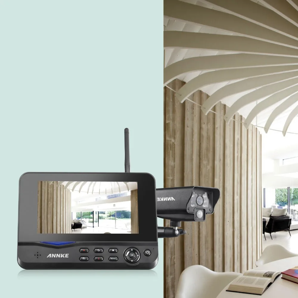 ANNKE 4CH 7 дюймов TFT цифровая 2 4 г Беспроводной WI FI IP погодоустойчивая камера видео