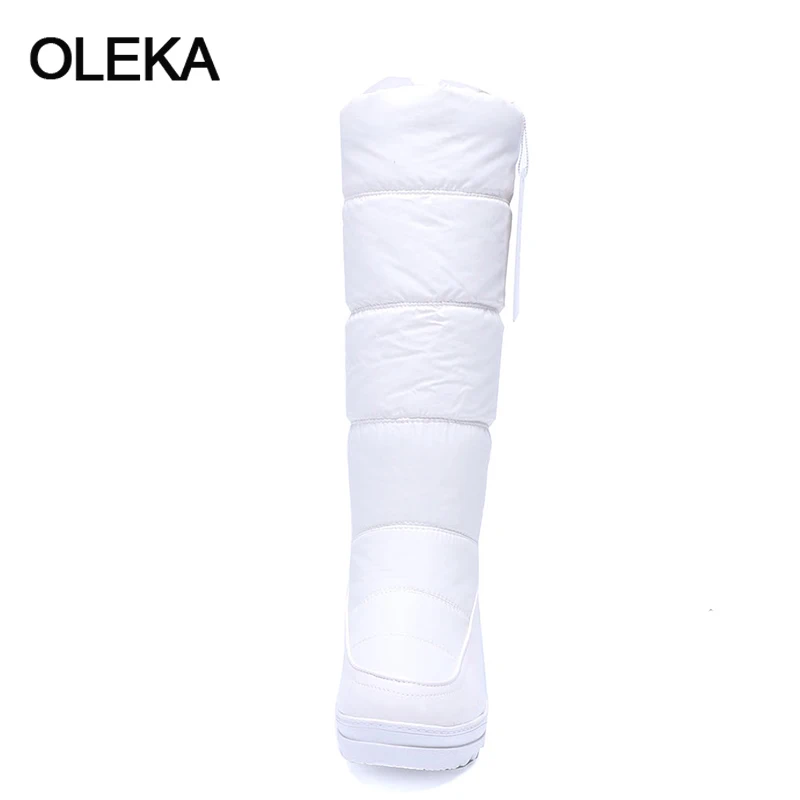 Oleka плюс Размеры Новый 2017 Модные женские ботинки Утепленная одежда низкие зимние