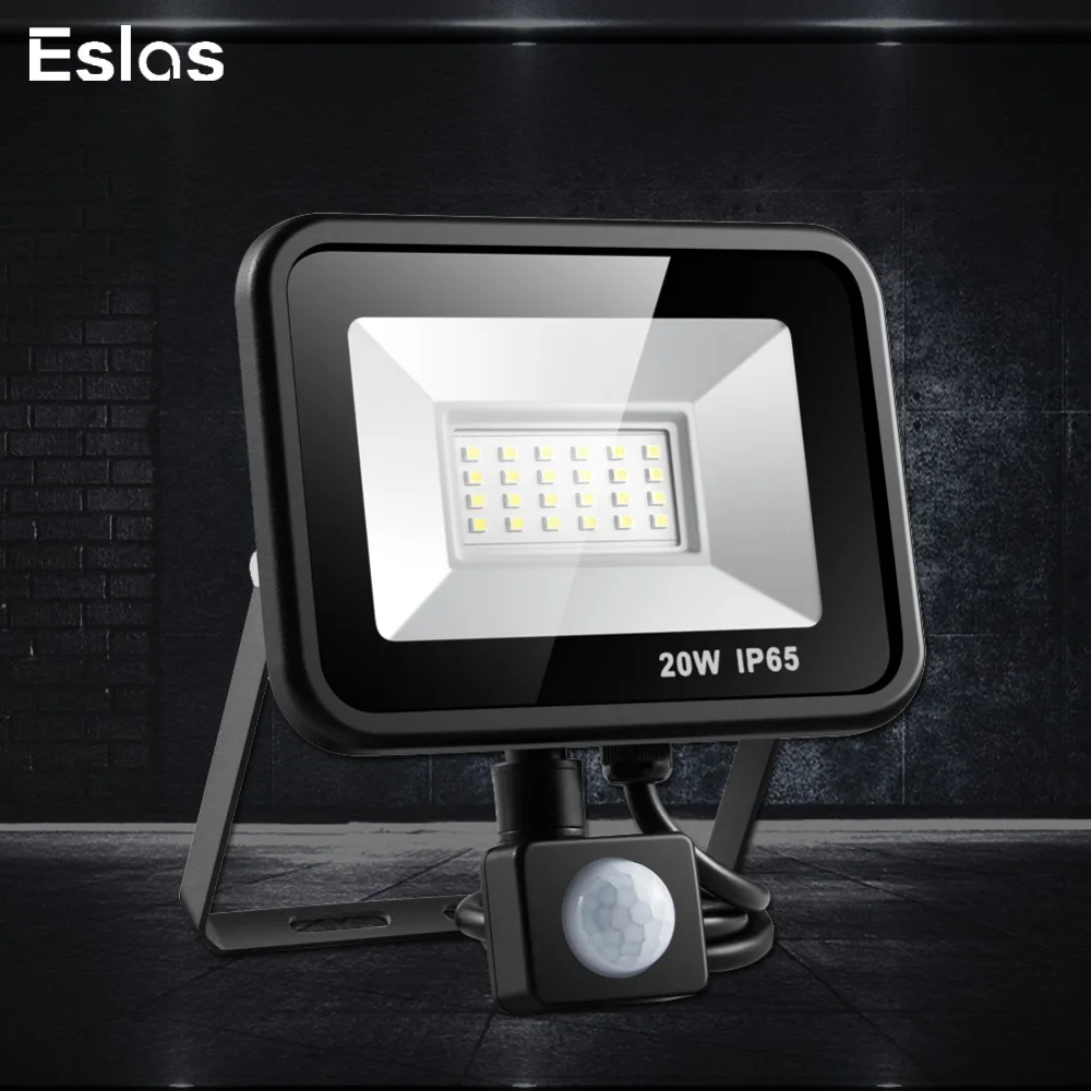 

Eslas LED Flood Light Motion Sensor 10W 20W Waterproof AC 220V LED Floodlight Projector Reflector Lamp Outdoor Street Light
