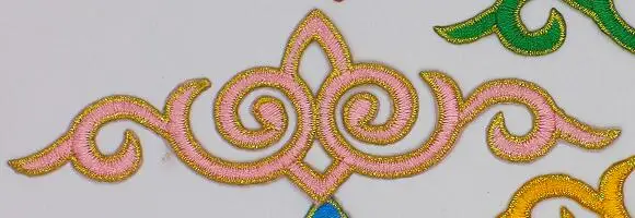 YACKALASI, 5 шт./лот, 3D Золотые Аппликации, нашивки, железная вышивка, Королевская корона, аппликация, косплей, костюм, цветы, 13*4,5 см, сделай сам - Цвет: Pink