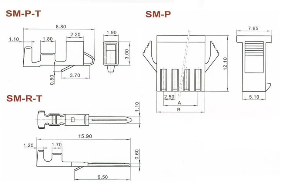 10 компл./лот разъемы SM2/3/4/5/6 булавки шаг 2,54 мм мужского и женского пола Корпус+ терминалы SM-2P SM-2R JST SM2.54mm