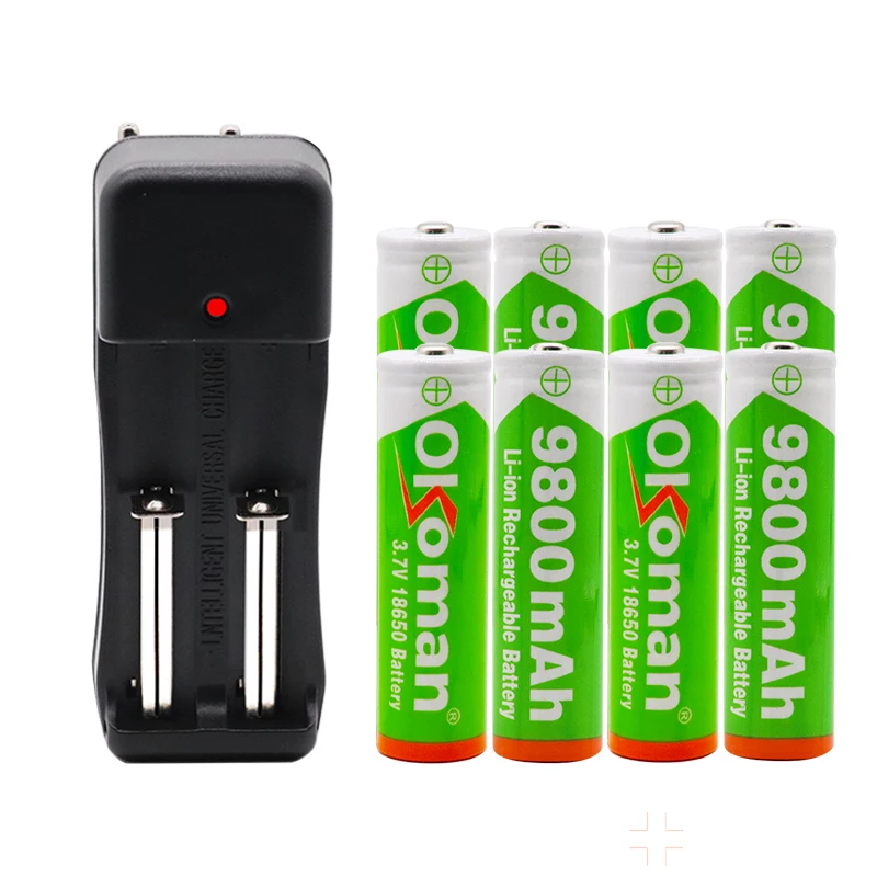 Большая емкость 18650 аккумуляторная батарея 3 7 V 9800mAh литий ионный аккумулятор с