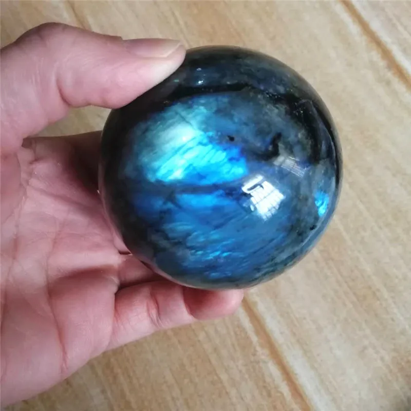 Мигающий натуральный лабрадорит хрустальный шар энергетический камень