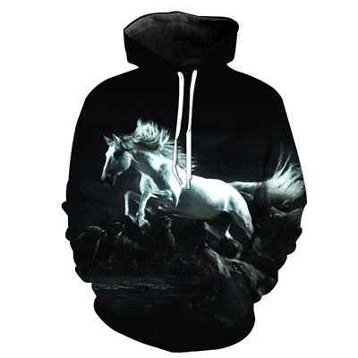 color as the picture YX GIRL Drop shipping New Fashion 3d hoodies Men/Women Sweatshirt animal horse Print Casual Hooded Sweatshirt KL-15 - Цвет: color as the picture