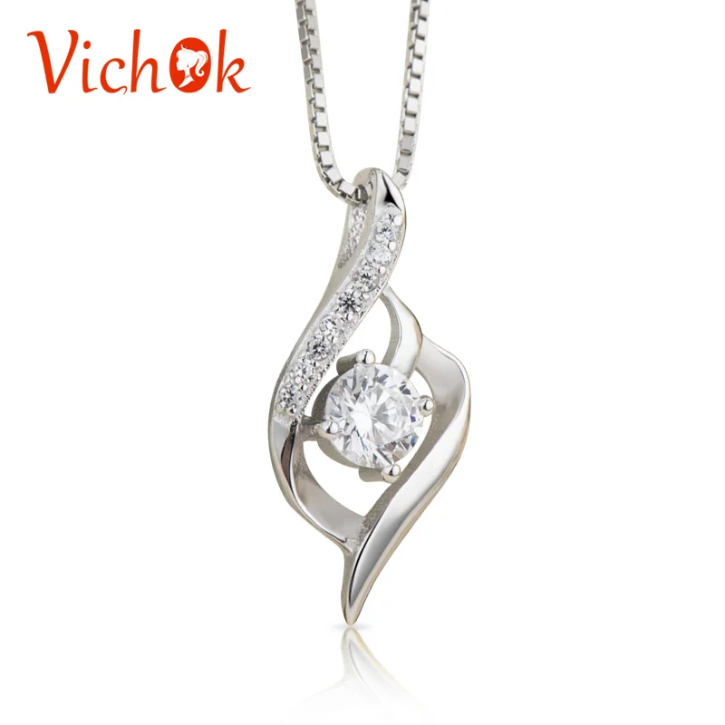 VICHOK Модный Блестящий Кристалл кулон и ожерелье классическое колье для женщин