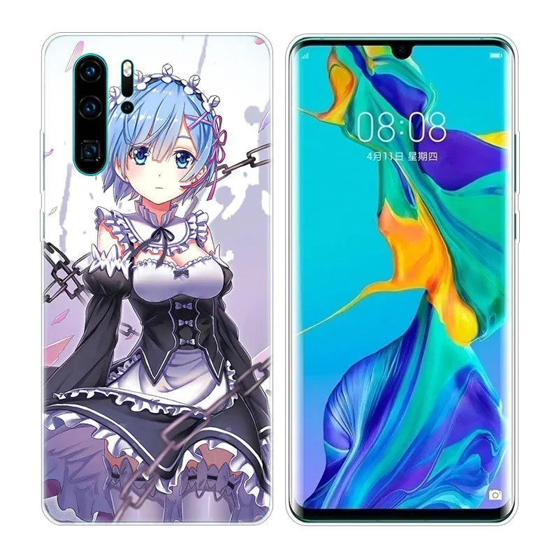 Мягкий силиконовый чехол для телефона аниме ReZERO In другой мир Huawei P30 P20 Pro P10 P9 P8 Lite