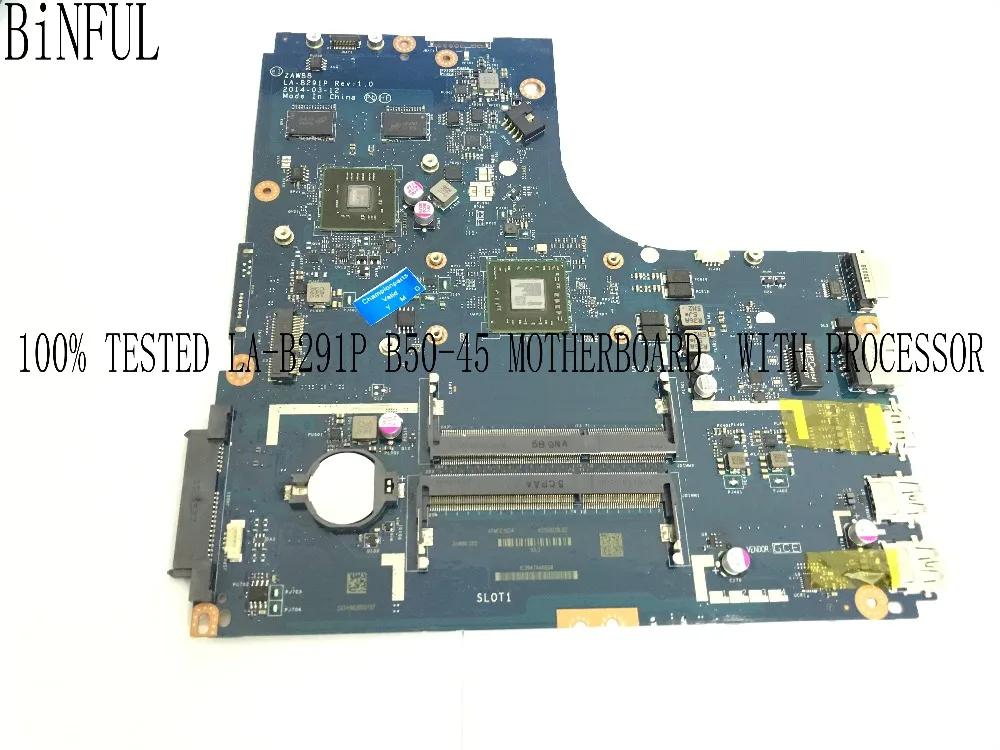 В наличии. ZAWBB LA B291P материнская плата для LENOVO B50 45 ноутбук E1 процессор +