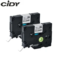 cidy 2 pack black on clear label tape p touch compatible for brother tz 131 tze131 tze 131 tz131 tz 131 tze 131 label maker