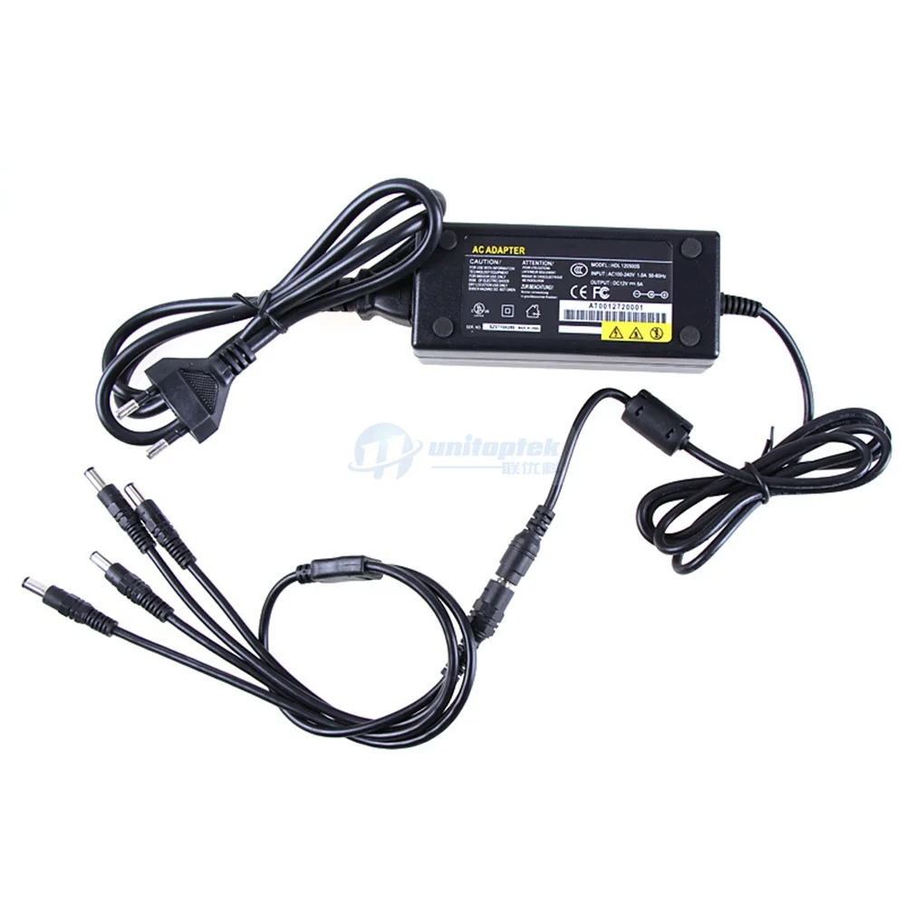 4CH 12 В в 5A блок питания CCTV для камеры 4 порта DC + косичка пальто адаптер|box for|box for
