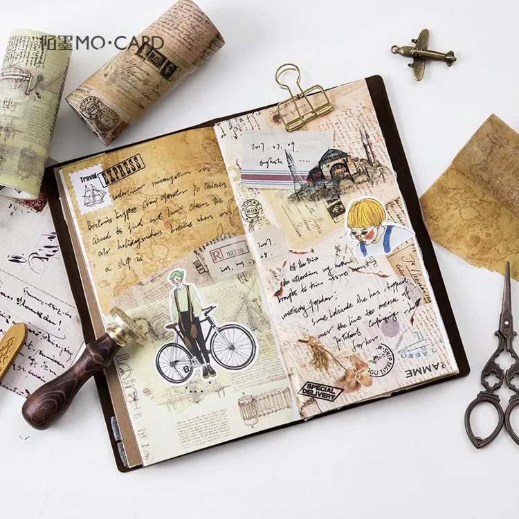 

10cm*5m Creative DaVinci Notes Vintage Map Washi Tape Creative Adhesive Tape DIY Scrapbooking Sticker Label Masking Tape