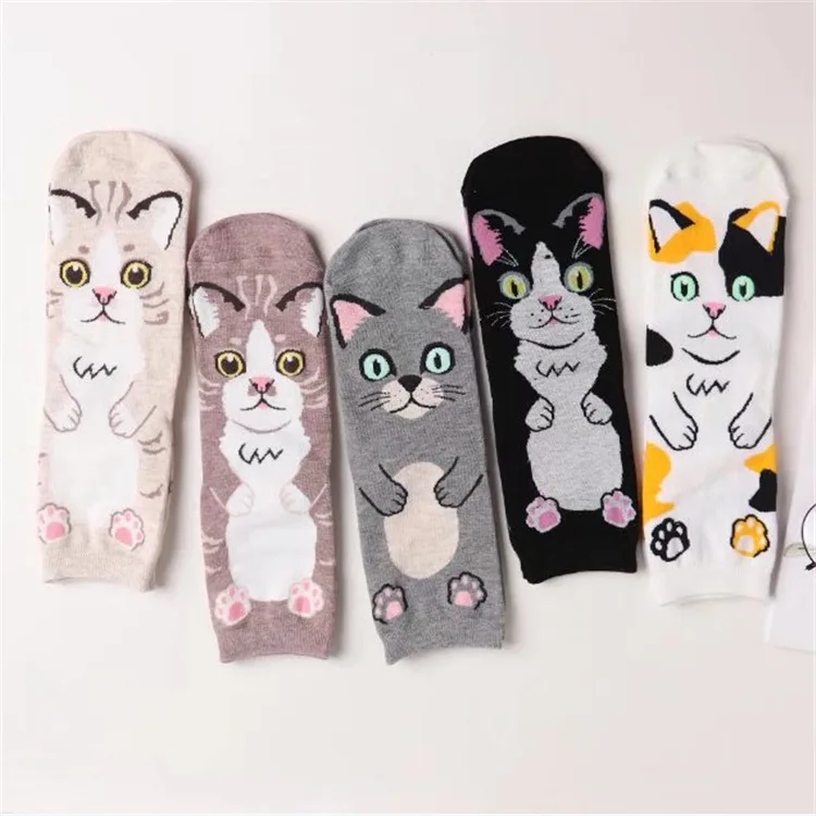 Новинка 2018 harajuku хлопковые женские носки с изображением кота лица персональные