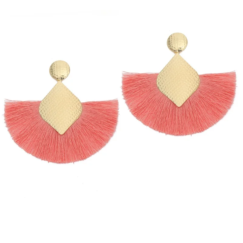 Женские сережки с кисточками Boho большие серьги бахромой модные ювелирные