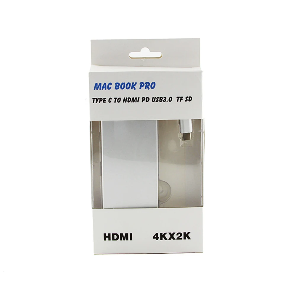 CHUYI 7 в 1 USB 3 0 концентратор C к адаптер HDM с SD/TF картой чтения типа сплиттер для Macbook