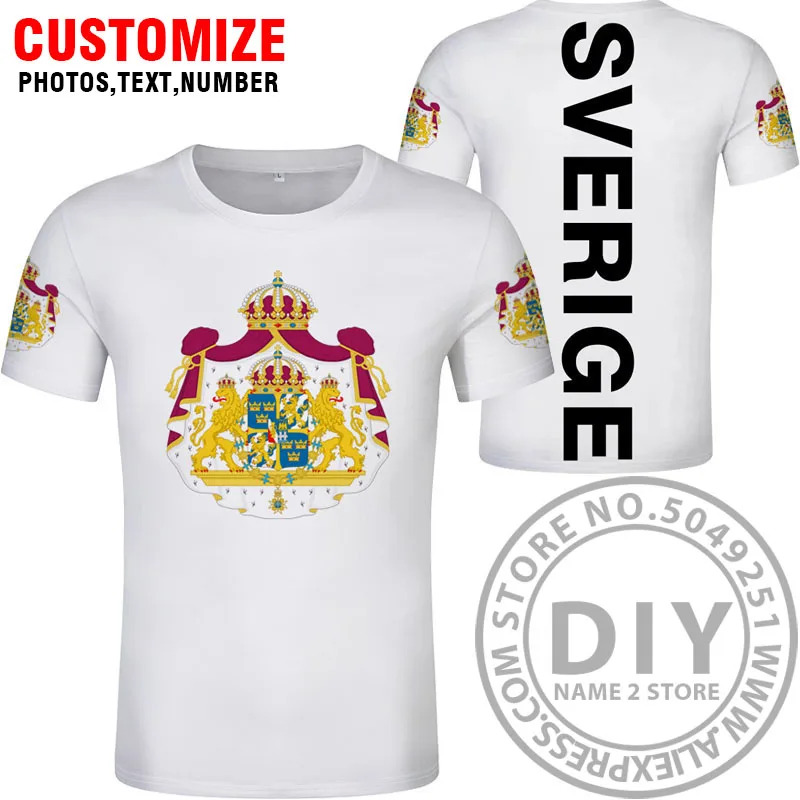 Швеция футболка diy заказ номер swe футболка Национальный флаг se sverige swede шведская страна колледж печать фото одежда