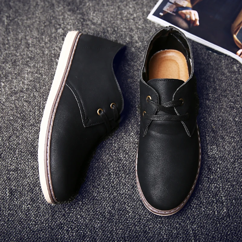 2016 Winter Loafers Men Oxford Flat Shoes brand Moccasins Leather Casual zapatos hombre | Обувь