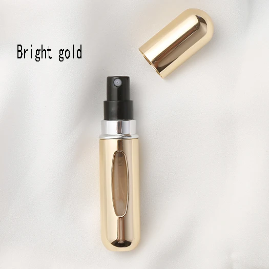 Bright gold 5 мл портативный мини Спрей многоразового использования флакон для духов алюминиевый флакон с распылителем дорожный контейнер флакон для духов - Color: Bright gold