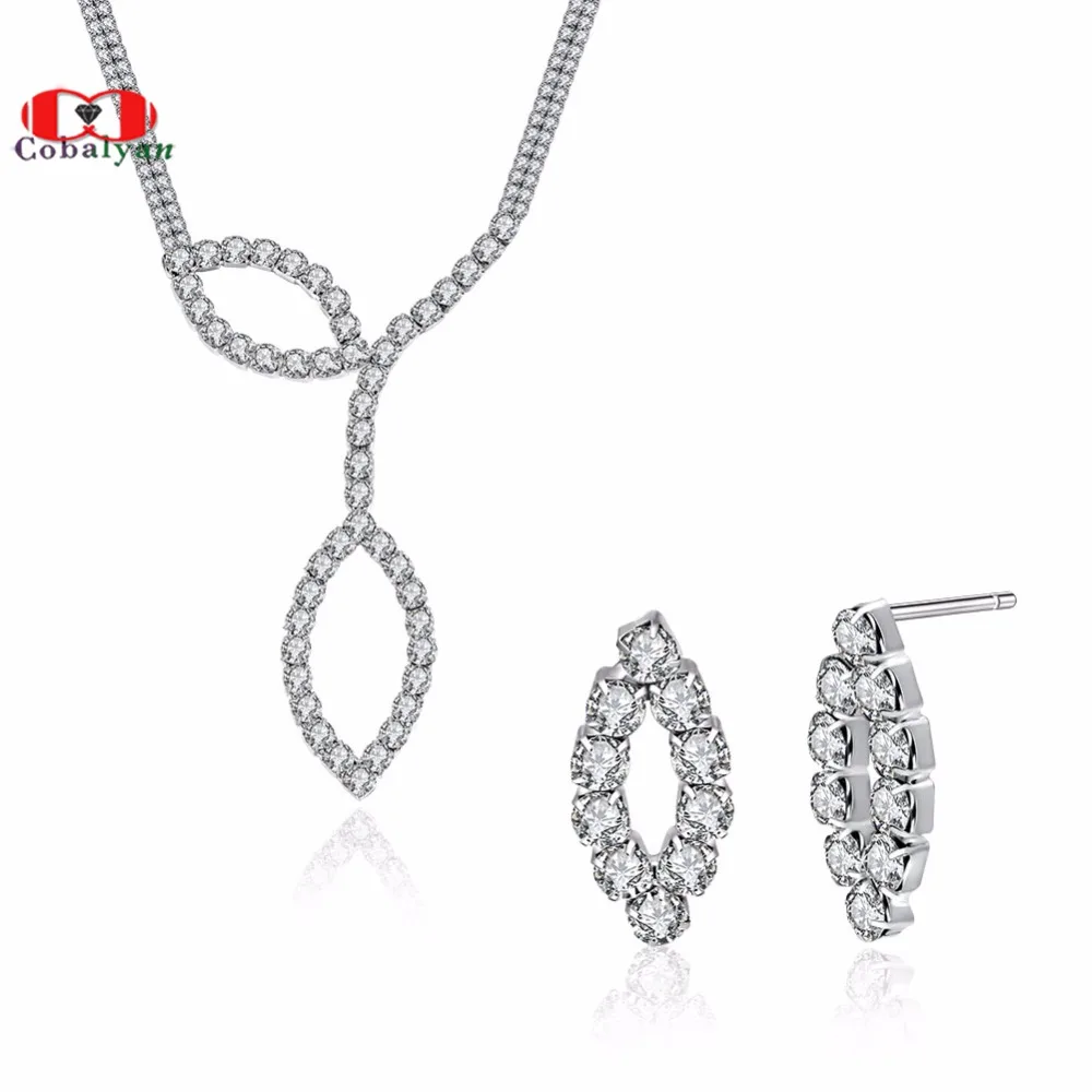 Свадебные украшения серебряные Цвет Кристалл ААА Циркон выдалбливают в