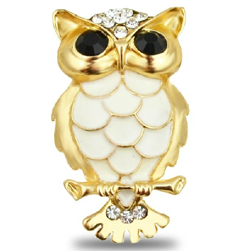 Новое поступление Элегантные Сова JS BR040 броши золотого и серебряного цвета