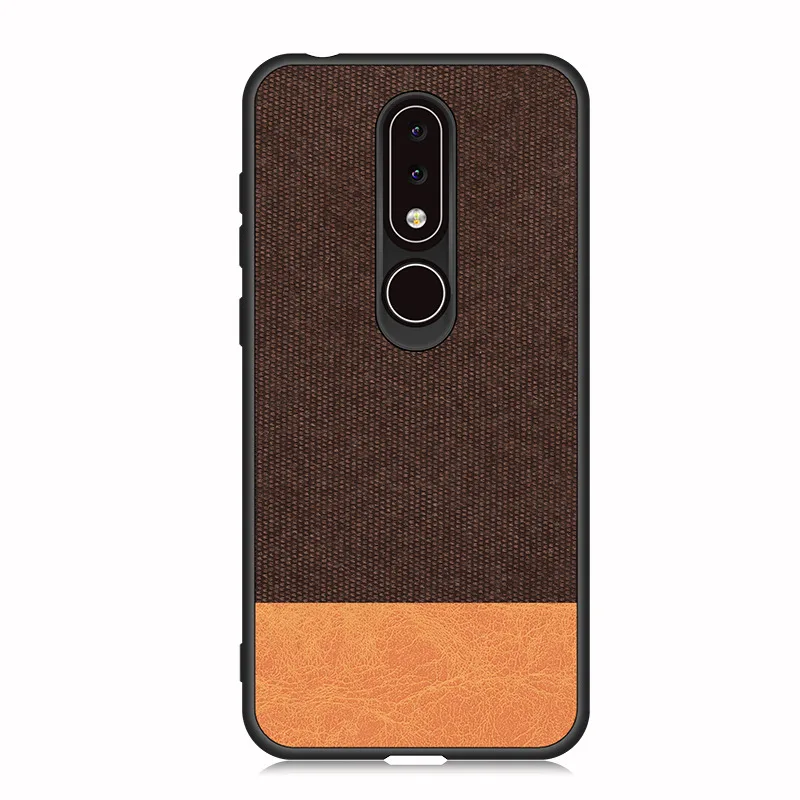 Coffee-3 SRHE для Nokia X6 чехол для Nokia 6,1 Plus винтажная ткань мягкая силиконовая полное заднее покрытие для Nokia X6 TA-1099 - Цвет: Coffee-3