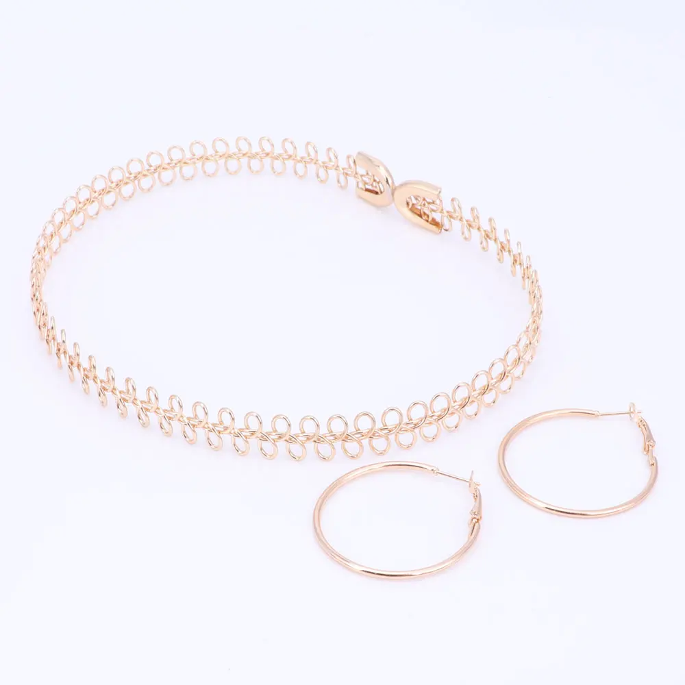 Модные ювелирные изделия волна панк готический Золотой чокер заявление