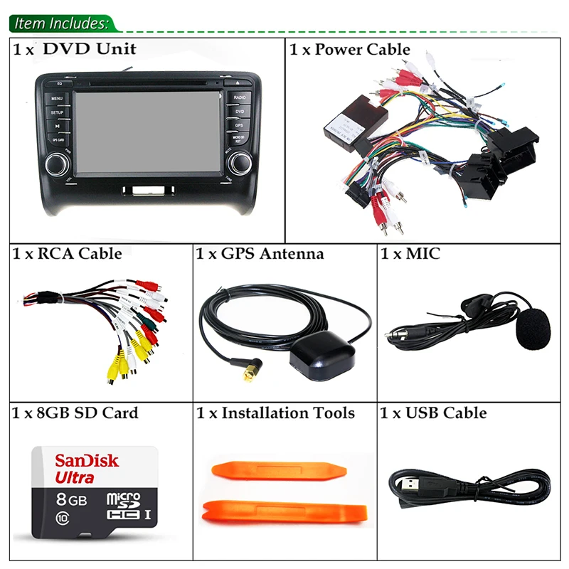 Sinairyu Восьмиядерный Android 6.0 автомобилей Головное устройство для Audi TT 2006-2012 dvd-плеер