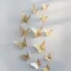 12 шт. 3D полые наклейки на стену бабочка на холодильник золотые серебряные наклейки для DIY креативные Мультяшные домашние детские Декоративные наклейки для стен - Цвет: 3