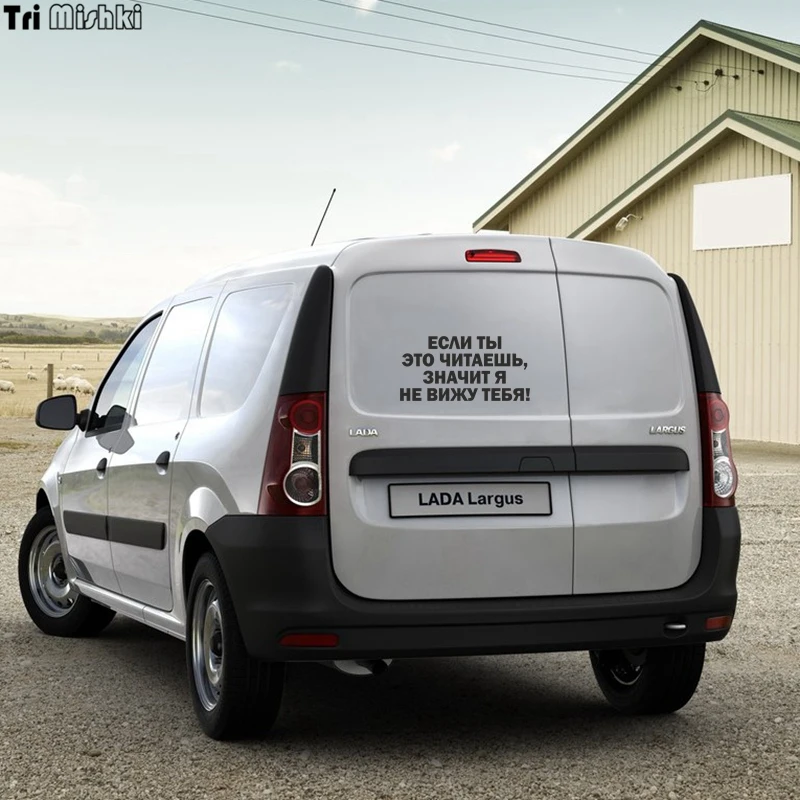 Tri Mishki HZX1050 #30*15 см если ты это читаешь значит я не вижу тебя наклейки на авто